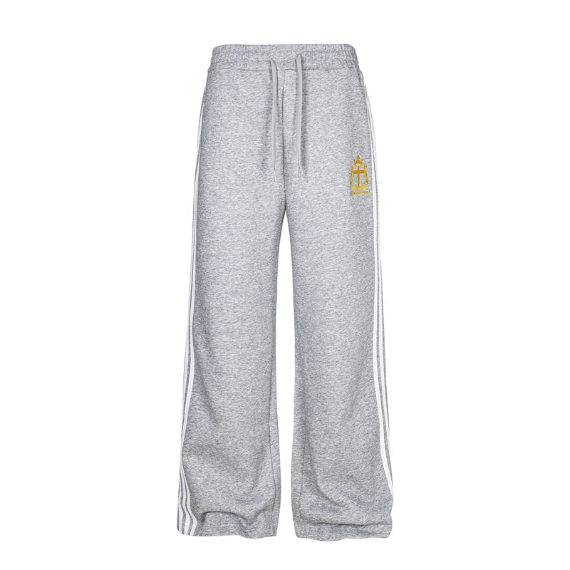 EMBROIDERY STRIPE ZIPPED HOODIE & SWEAT PANTS