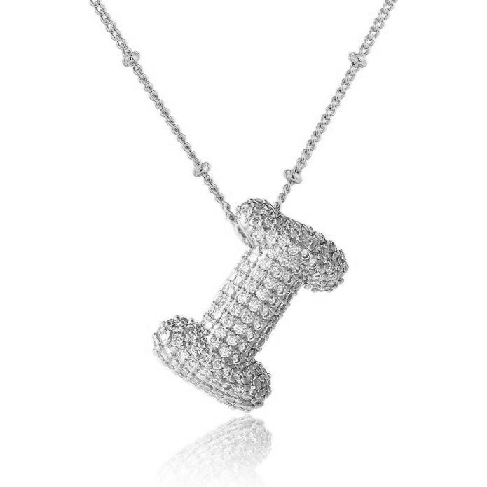 ICY CRYSTAL INITIAL NECKLACE (SILVER)