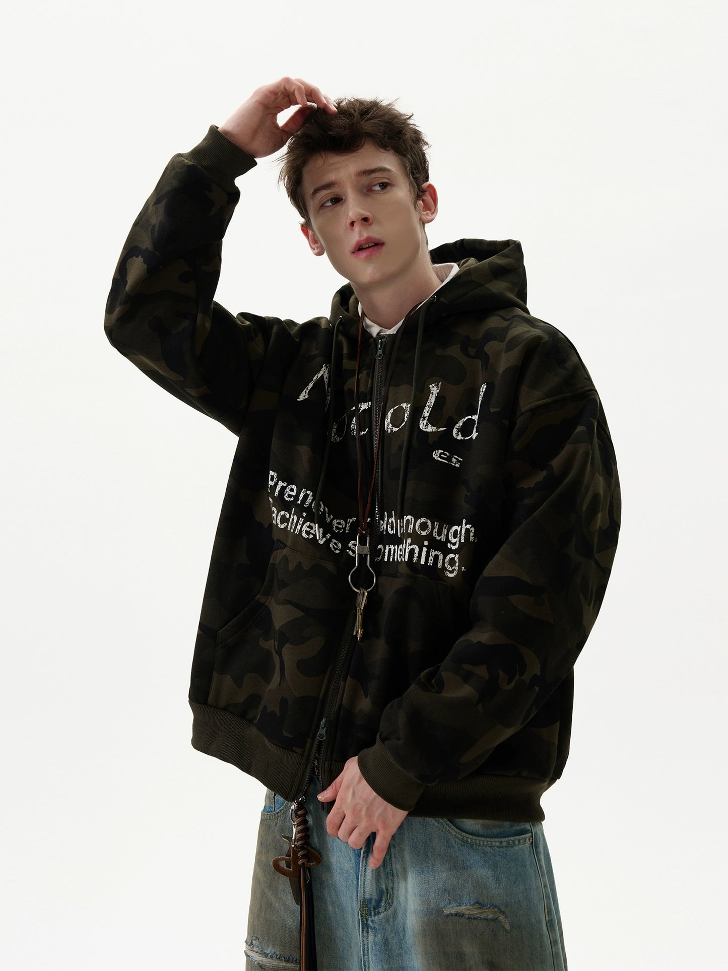 RETRO CAMOUFLAGE HOODED JACKET