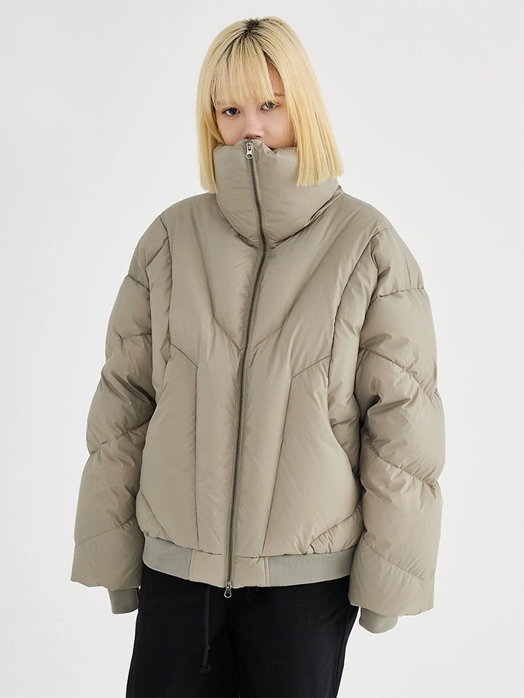 HIGH NECK CROPPED PUFFER JACKET