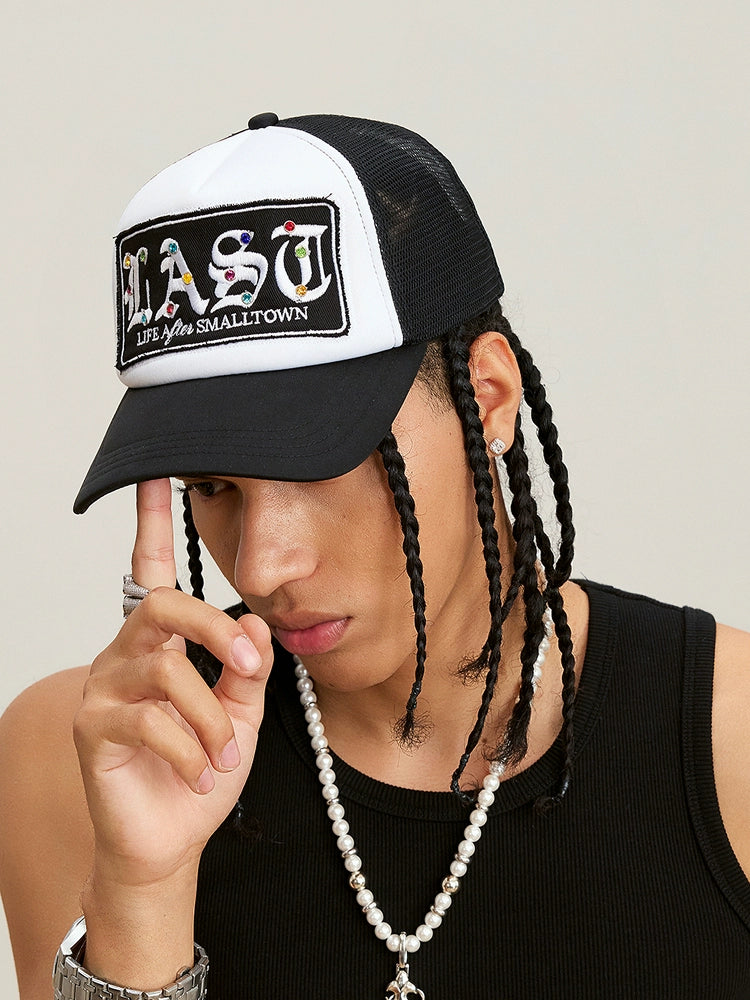 RHINESTONE PATCH MESH CAP
