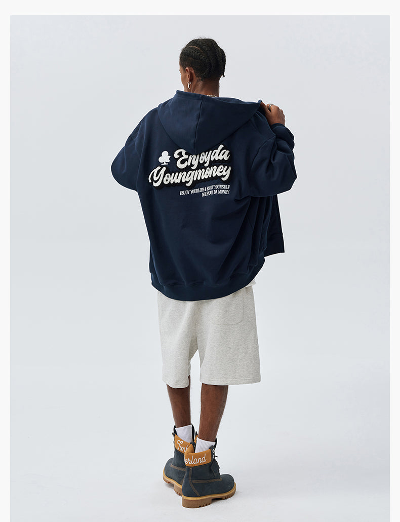 MEDM EMBROIDERY ZIPPED HOODIE