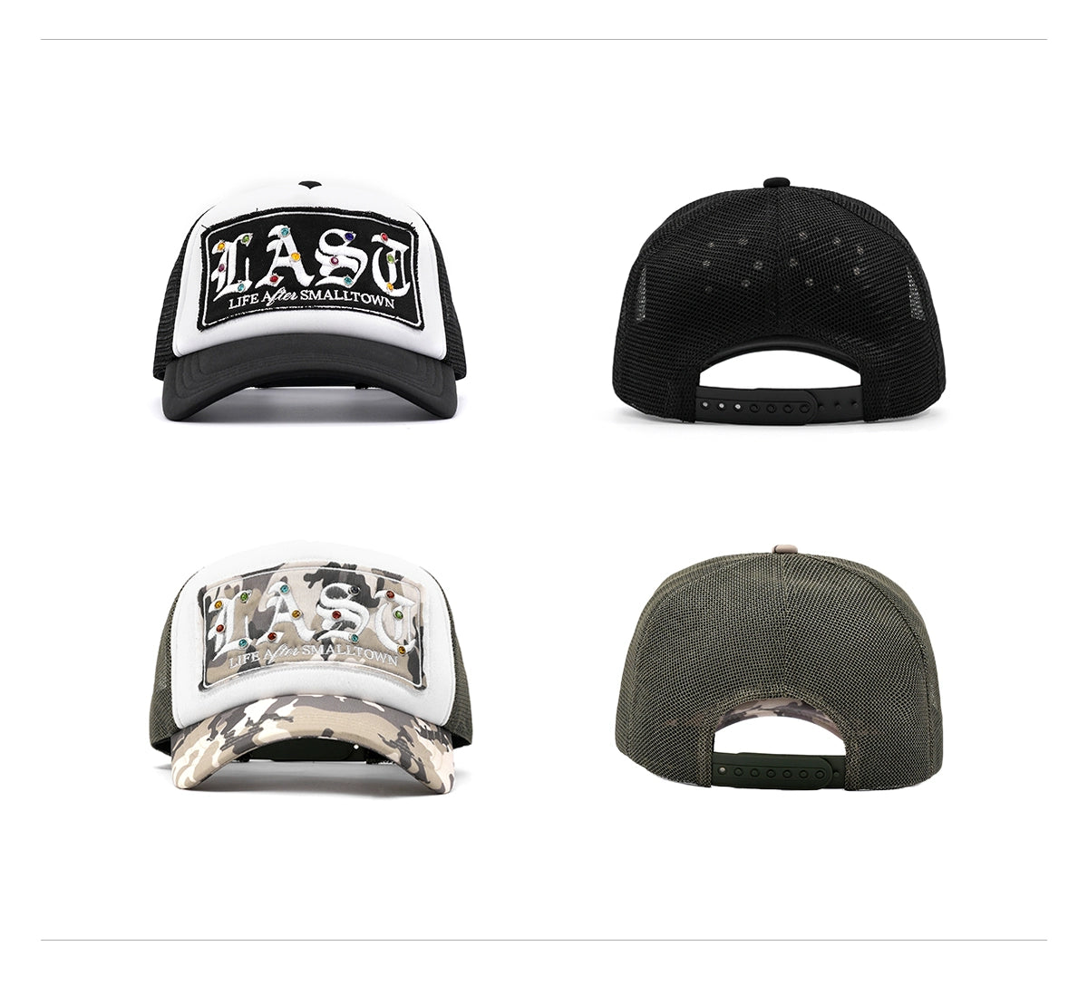 RHINESTONE PATCH MESH CAP