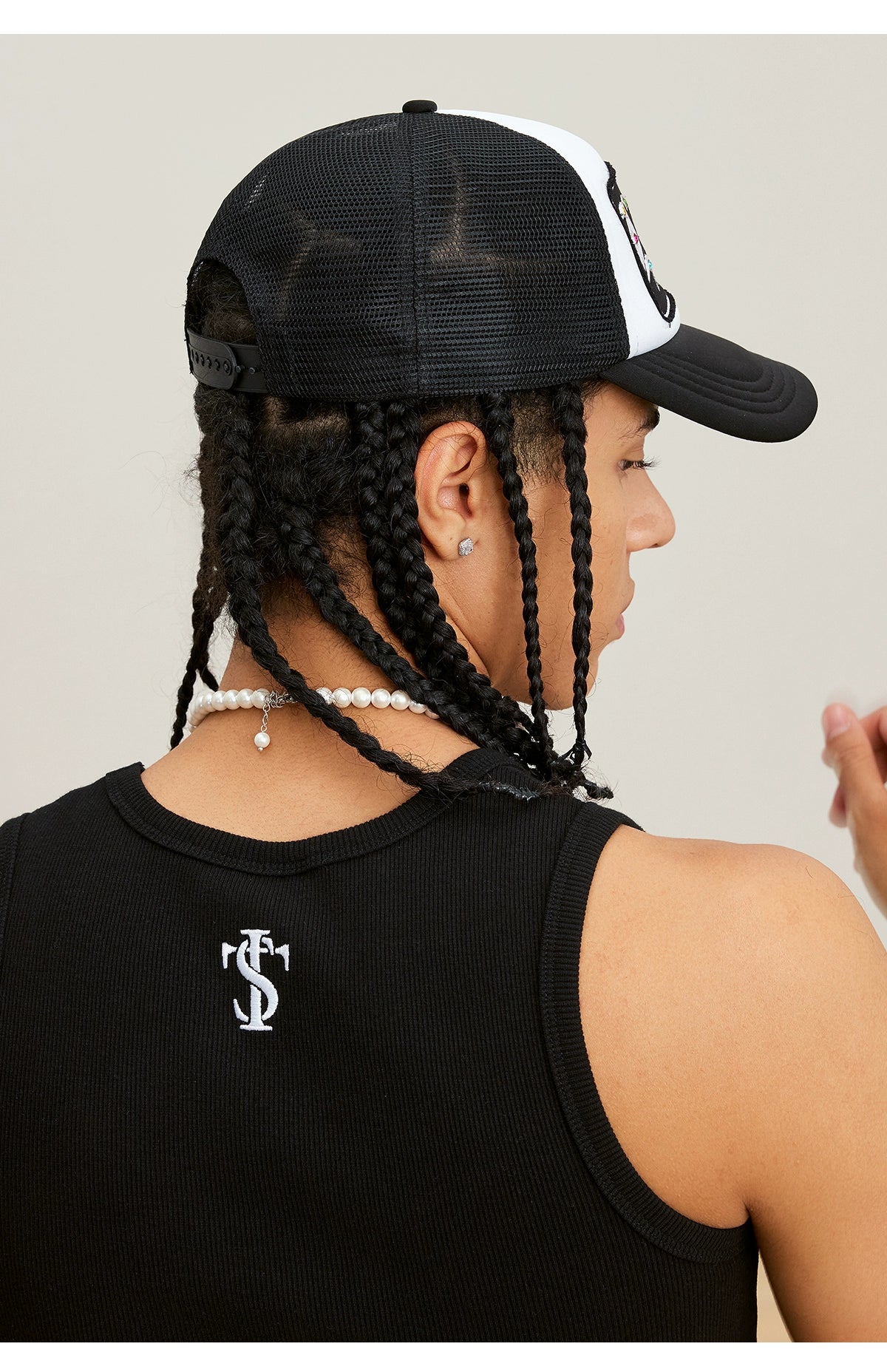 RHINESTONE PATCH MESH CAP