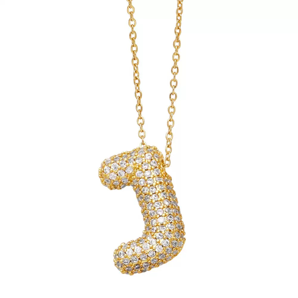 ICY CRYSTAL INITIAL NECKLACE (GOLD)
