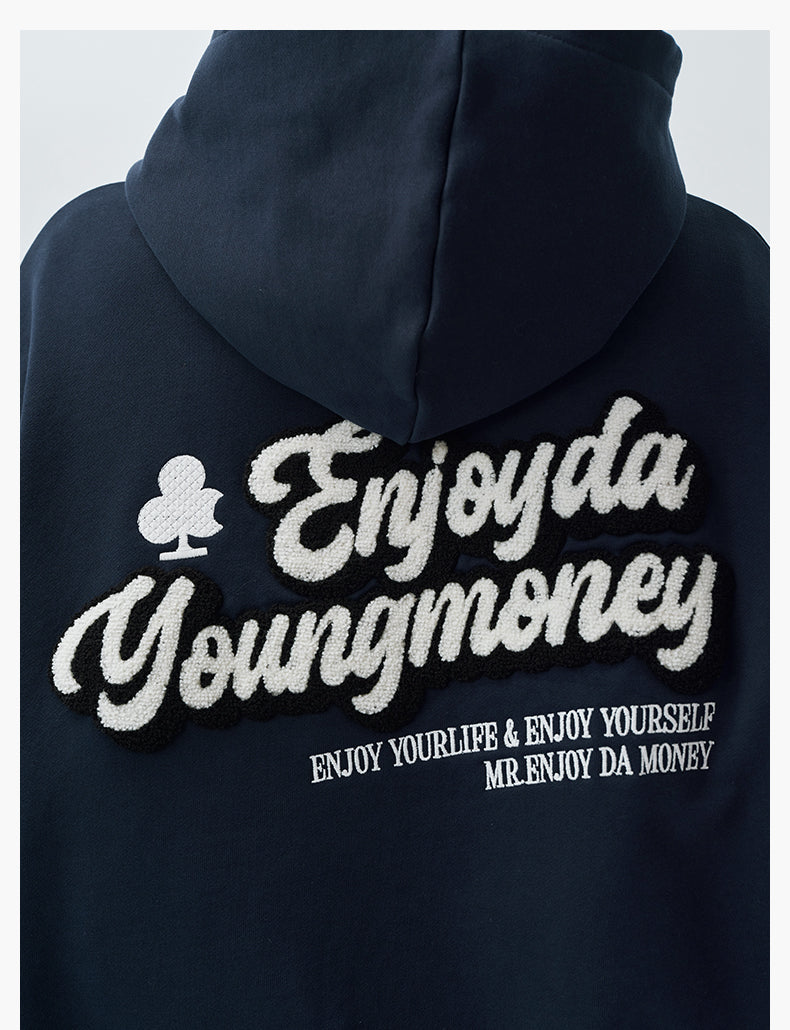 MEDM EMBROIDERY ZIPPED HOODIE