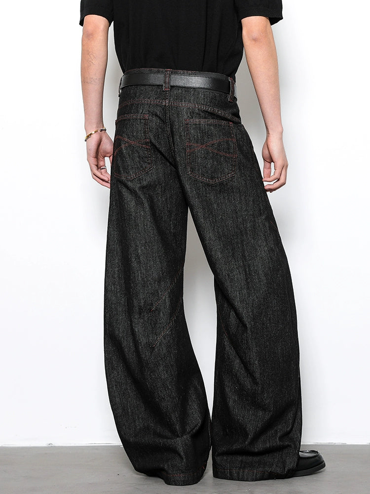 LOOSE FIT RAW EDGE BAGGY JEANS
