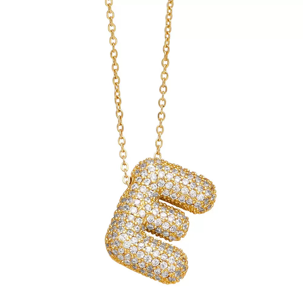ICY CRYSTAL INITIAL NECKLACE (GOLD)