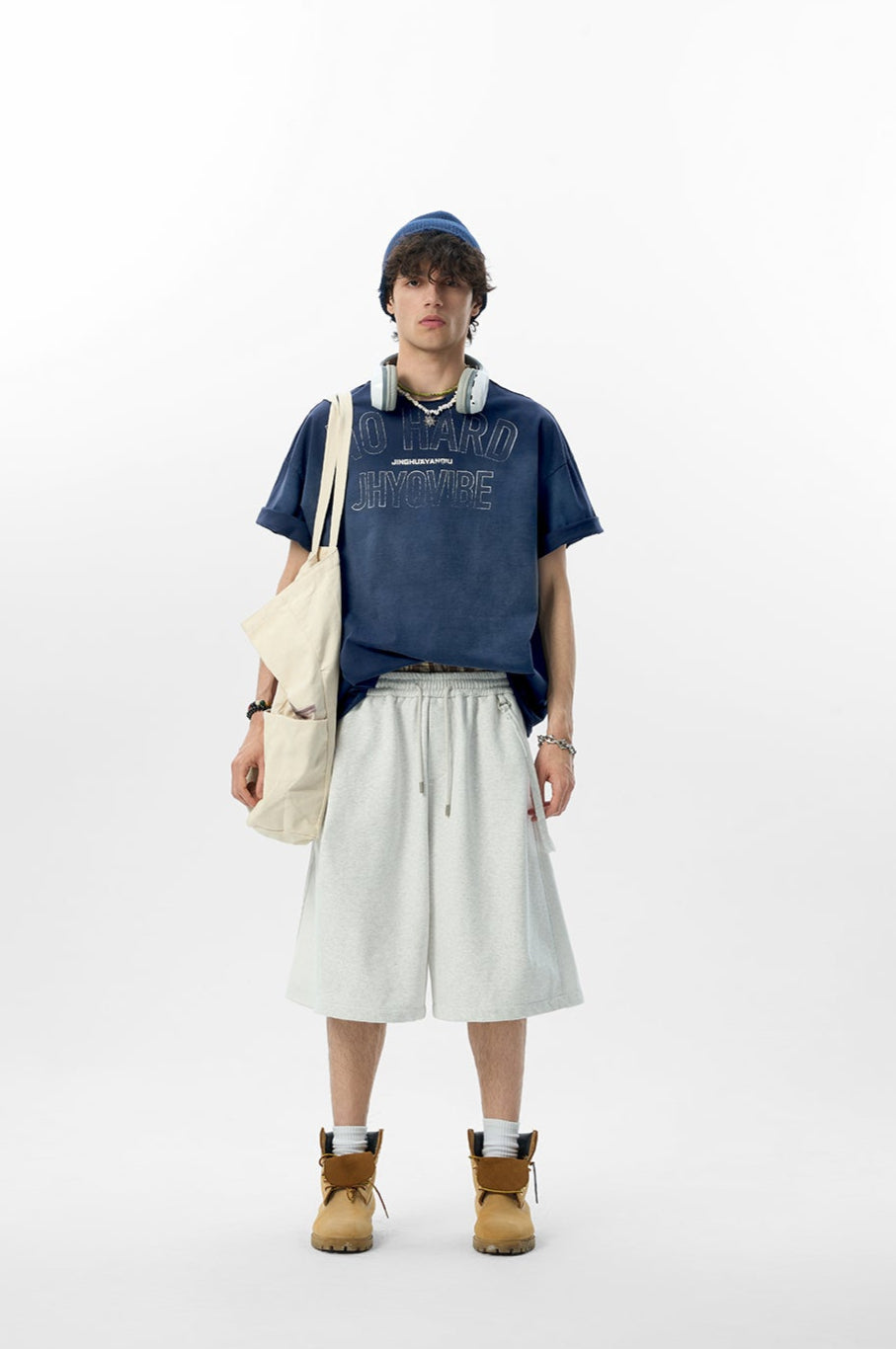 DRAWSTRING WAIST HEAVY SWEAT SHORTS
