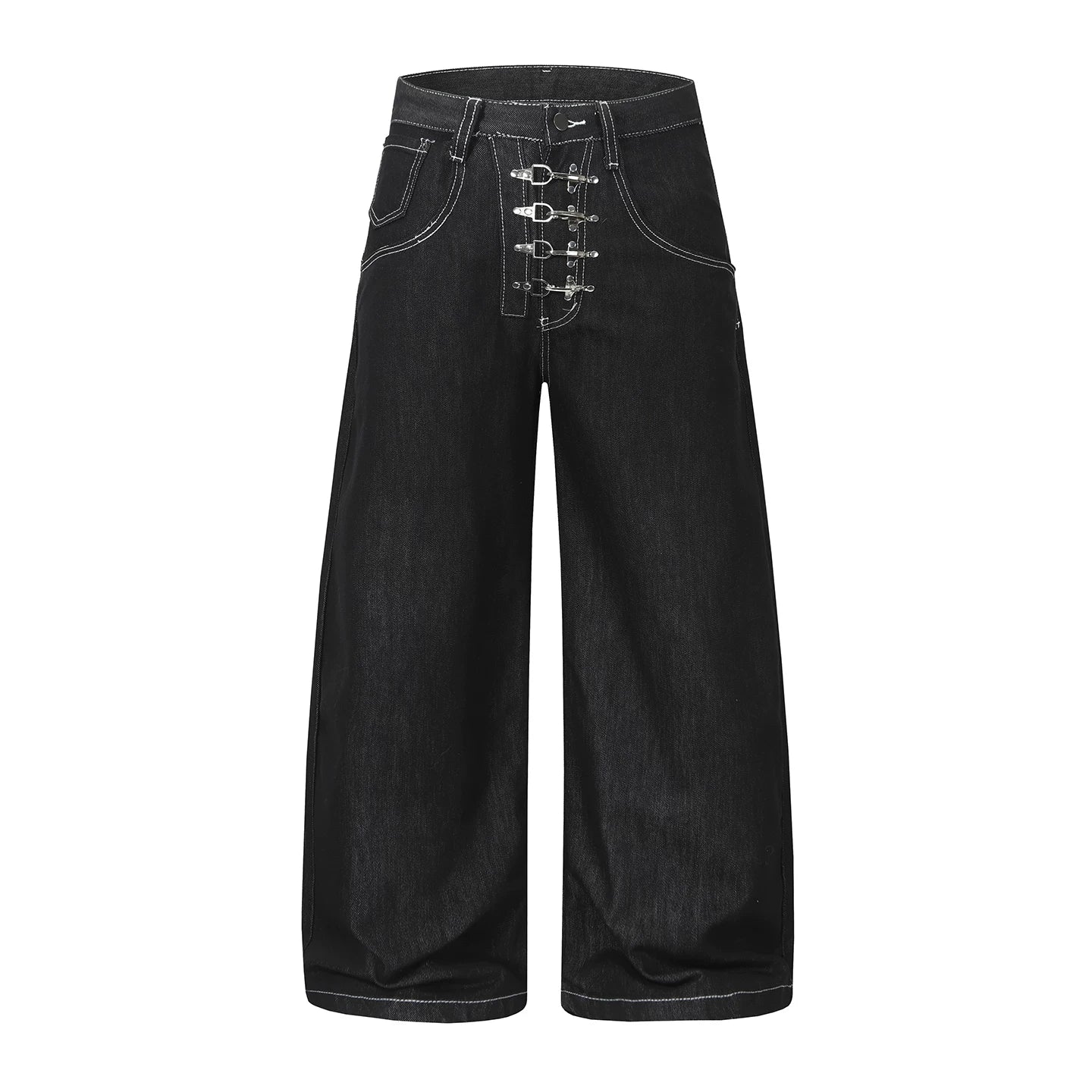 geeks Black rigid denim サイズ1 BAGGY FRONT TOGGLE BAGGY DENIM – GEEK