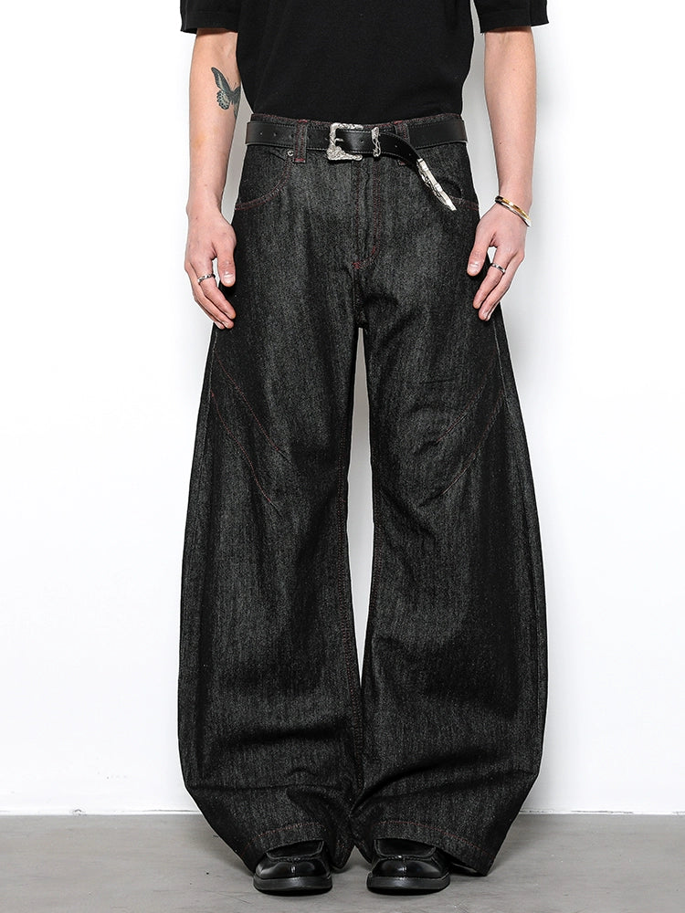 LOOSE FIT RAW EDGE BAGGY JEANS