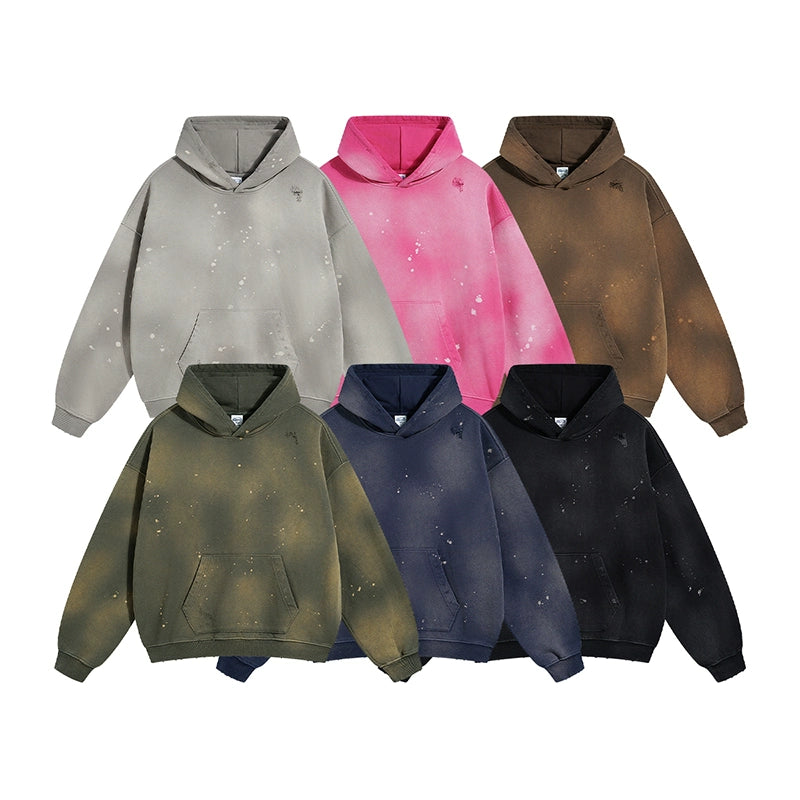 DISTRESSED SPLASH INK HOODIE
