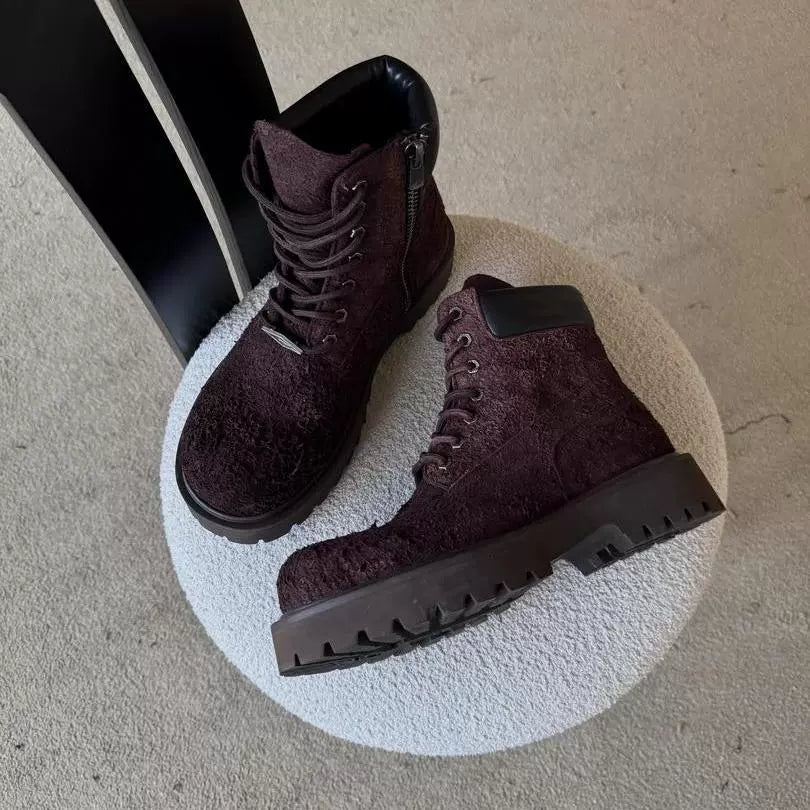 COWHIDE HIGHSOLE COMBAT BOOTS