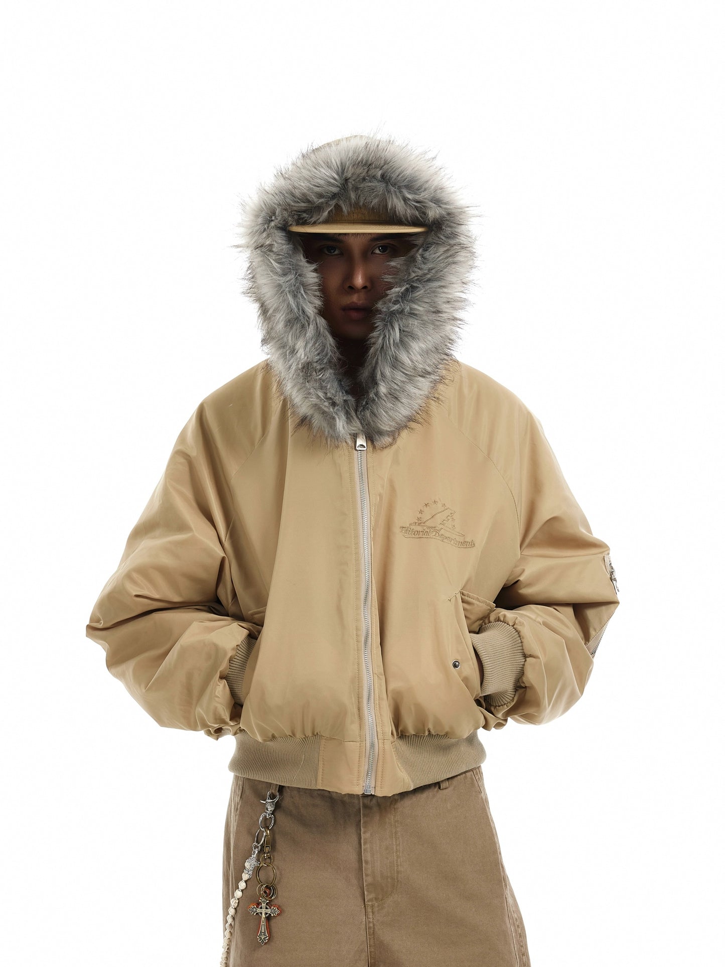 DECONSTRUCTED FUR BOMBER JACKET