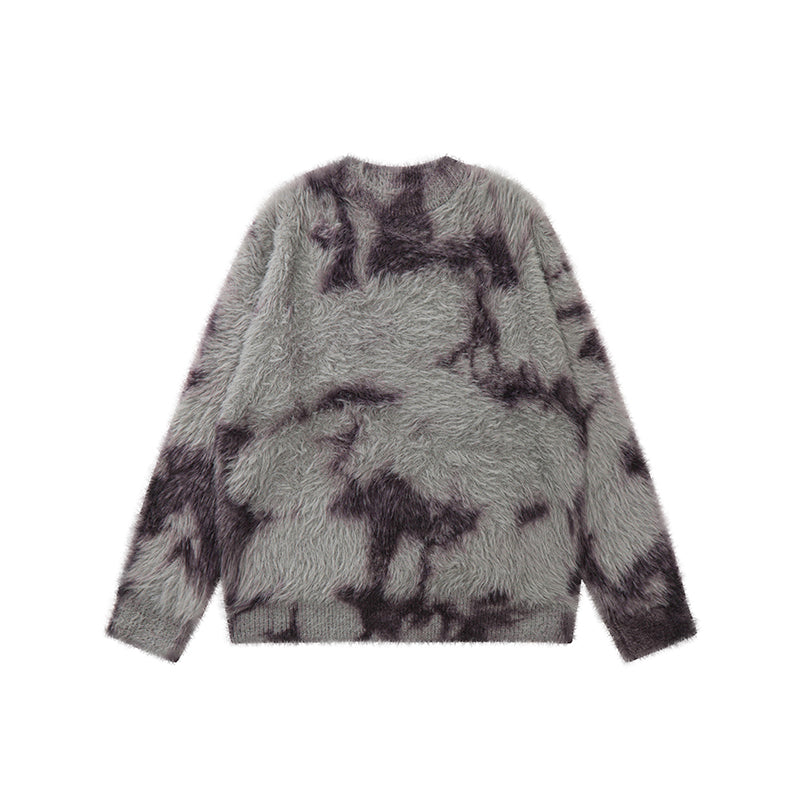 TIEDYE MOHAIR LIKE CREW NECK KNIT