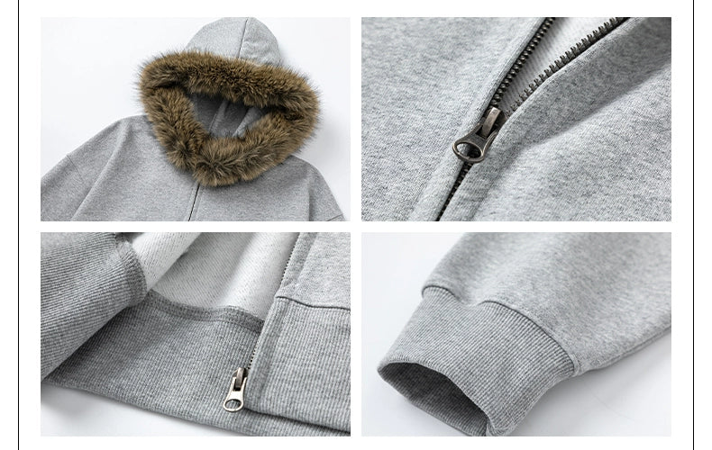 FUR ZIPPED HOODIE