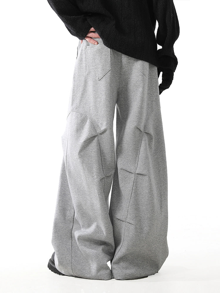 STRUCTURED PLEAT BAGGY SWEAT PANTS