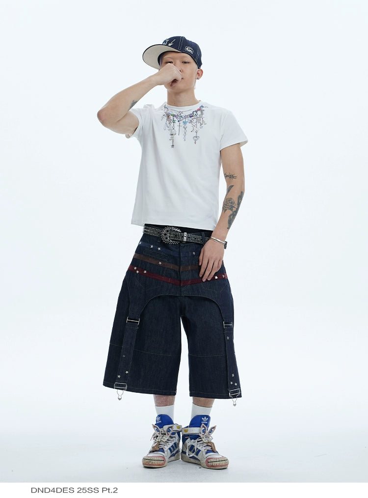 CARTOON CHAIN PRINT T-SHIRT