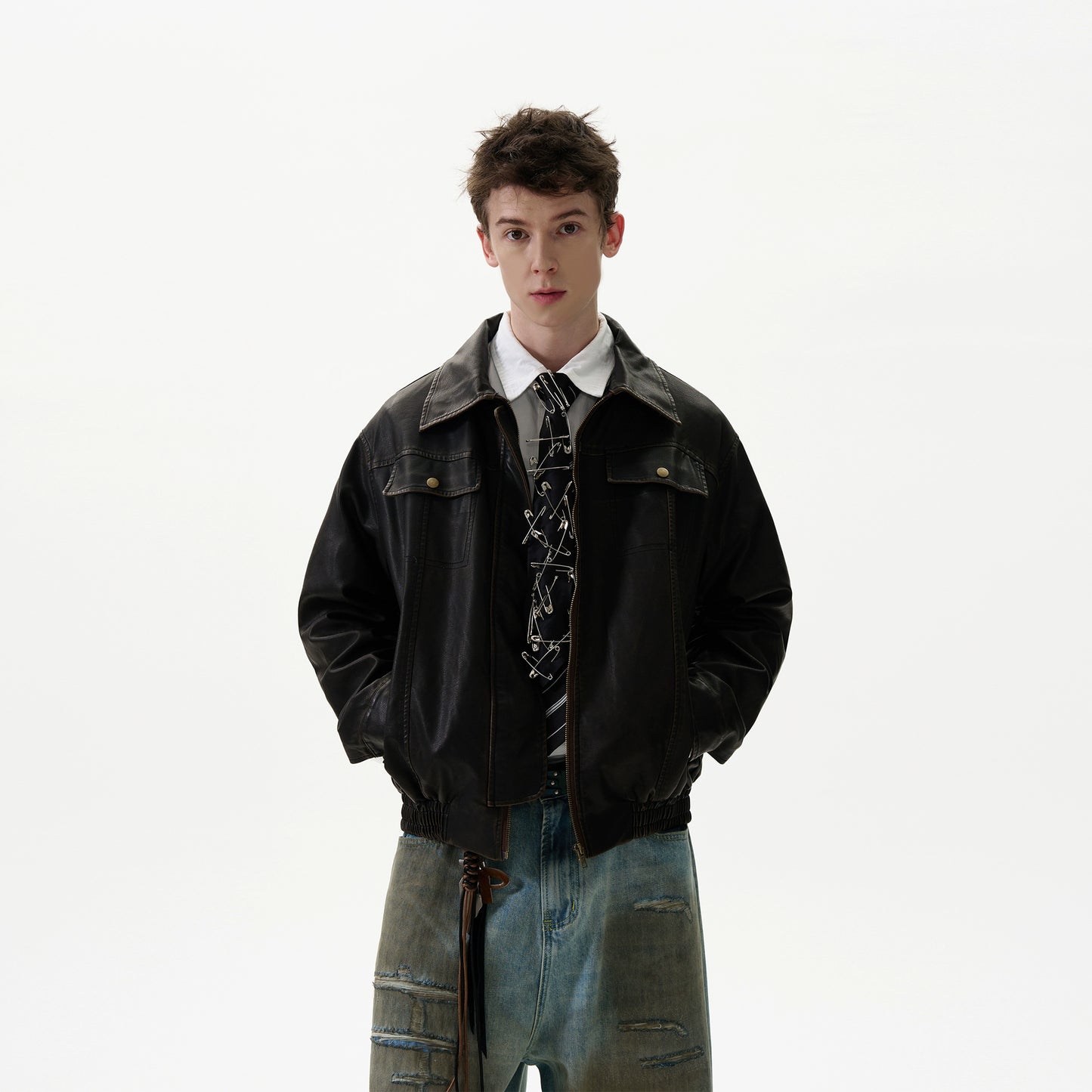 AMERICAN VINTAGE OLD LEATHER JACKET
