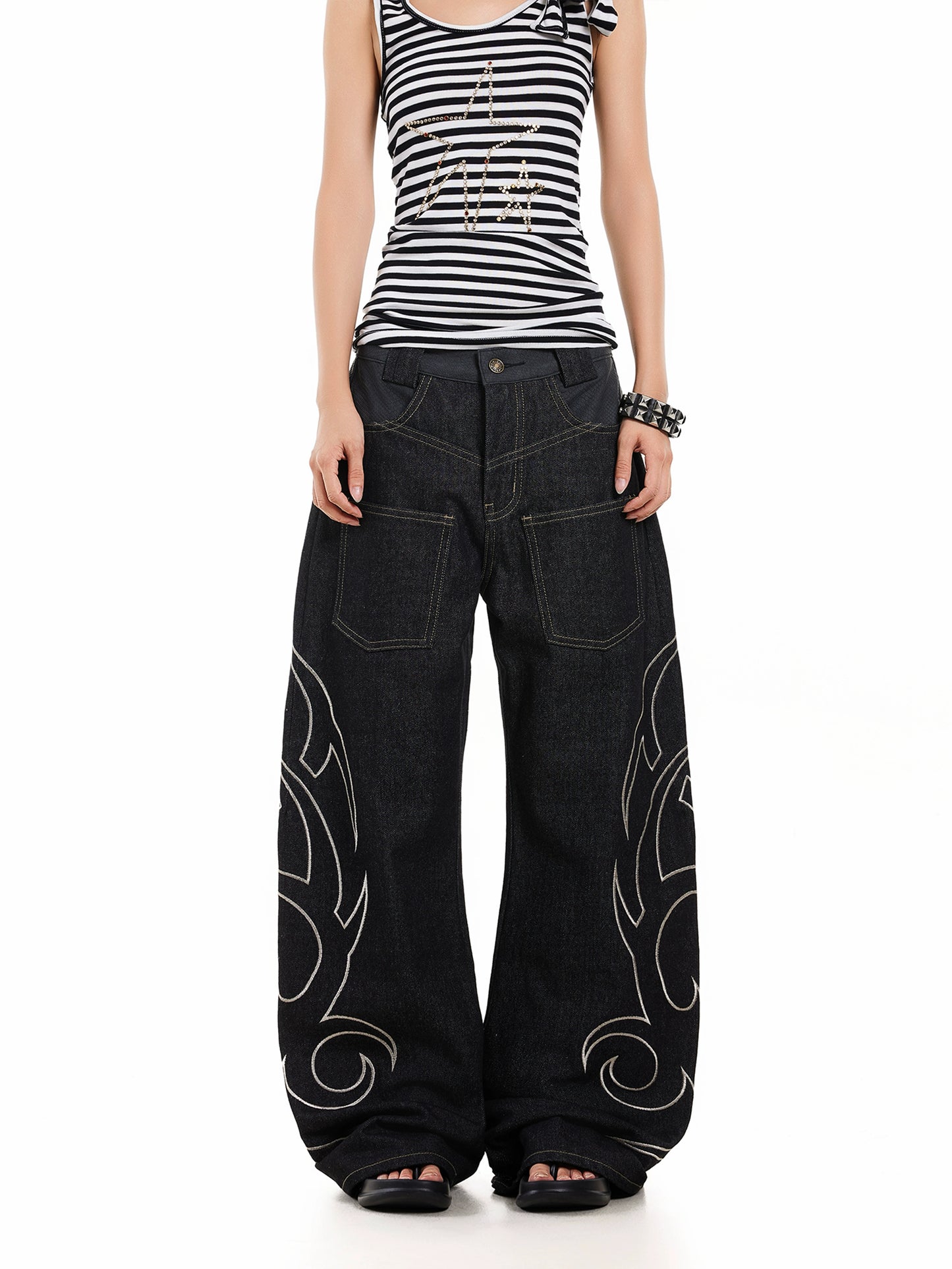 SIDE GRAPHIC REVERSE POCKET DENIM