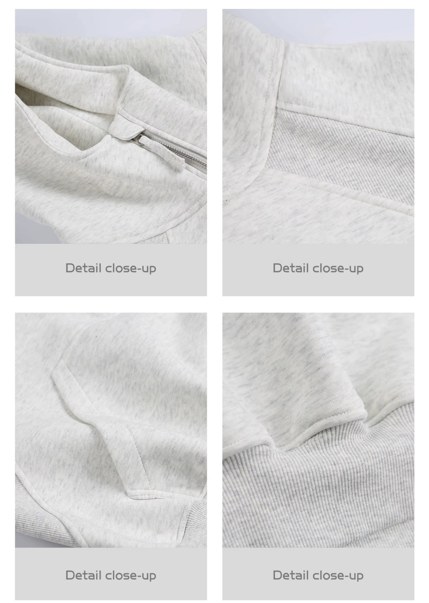 HIGH NECK HEAVY HALF ZIP SWEAT