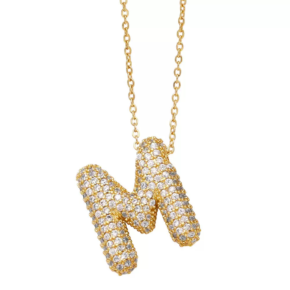 ICY CRYSTAL INITIAL NECKLACE (GOLD)