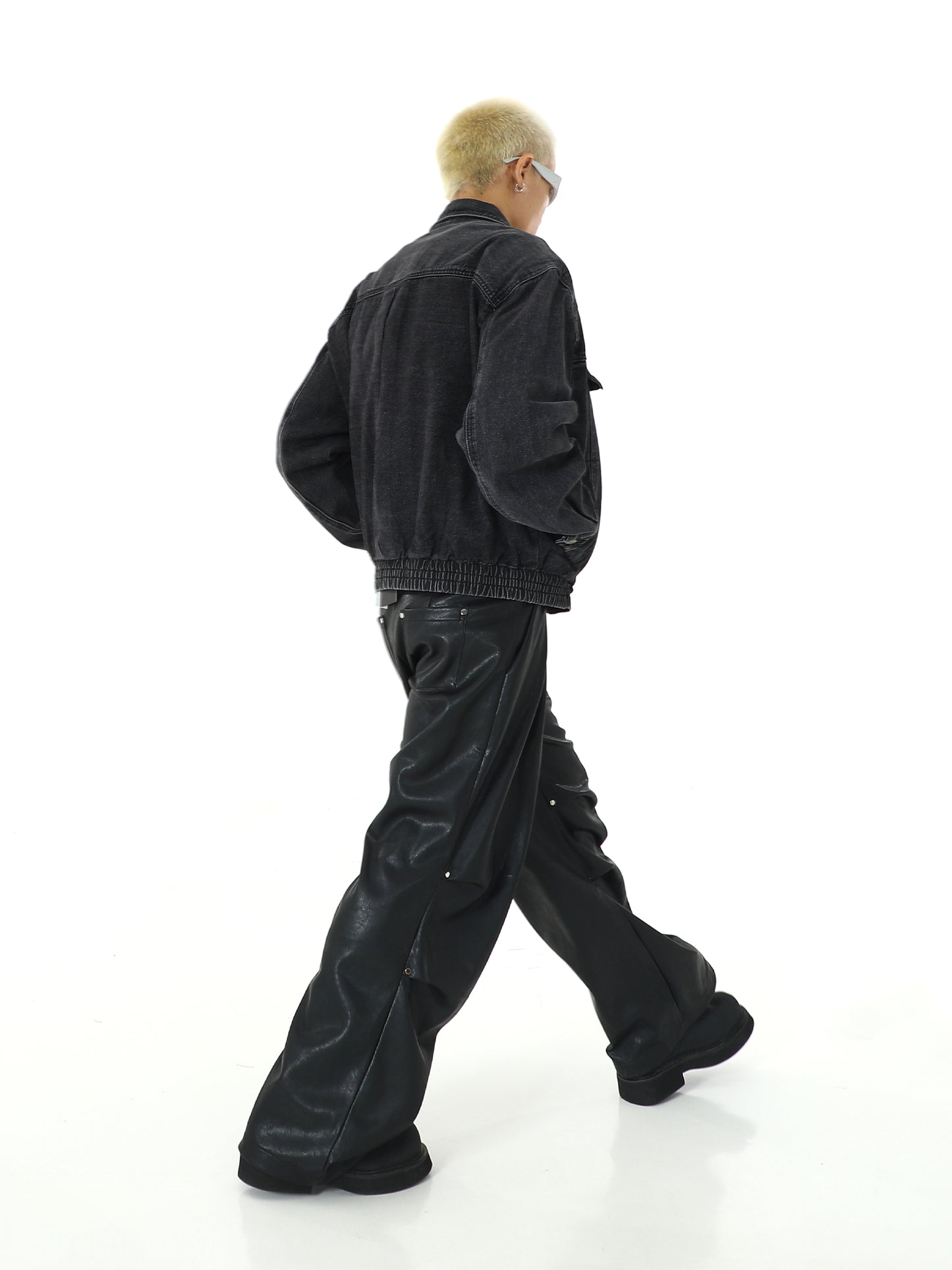 HEAVY WASH METAL ZIPPER DENIM JACKET