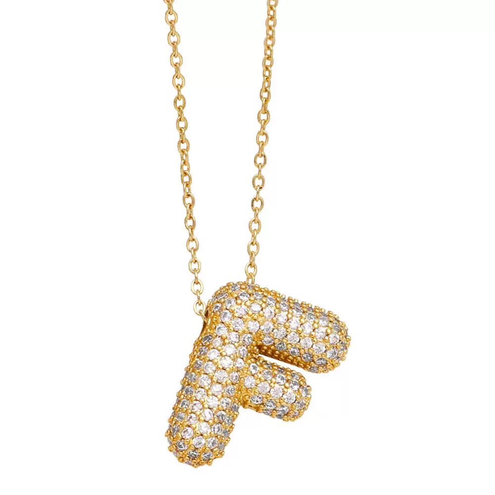 ICY CRYSTAL INITIAL NECKLACE (GOLD)