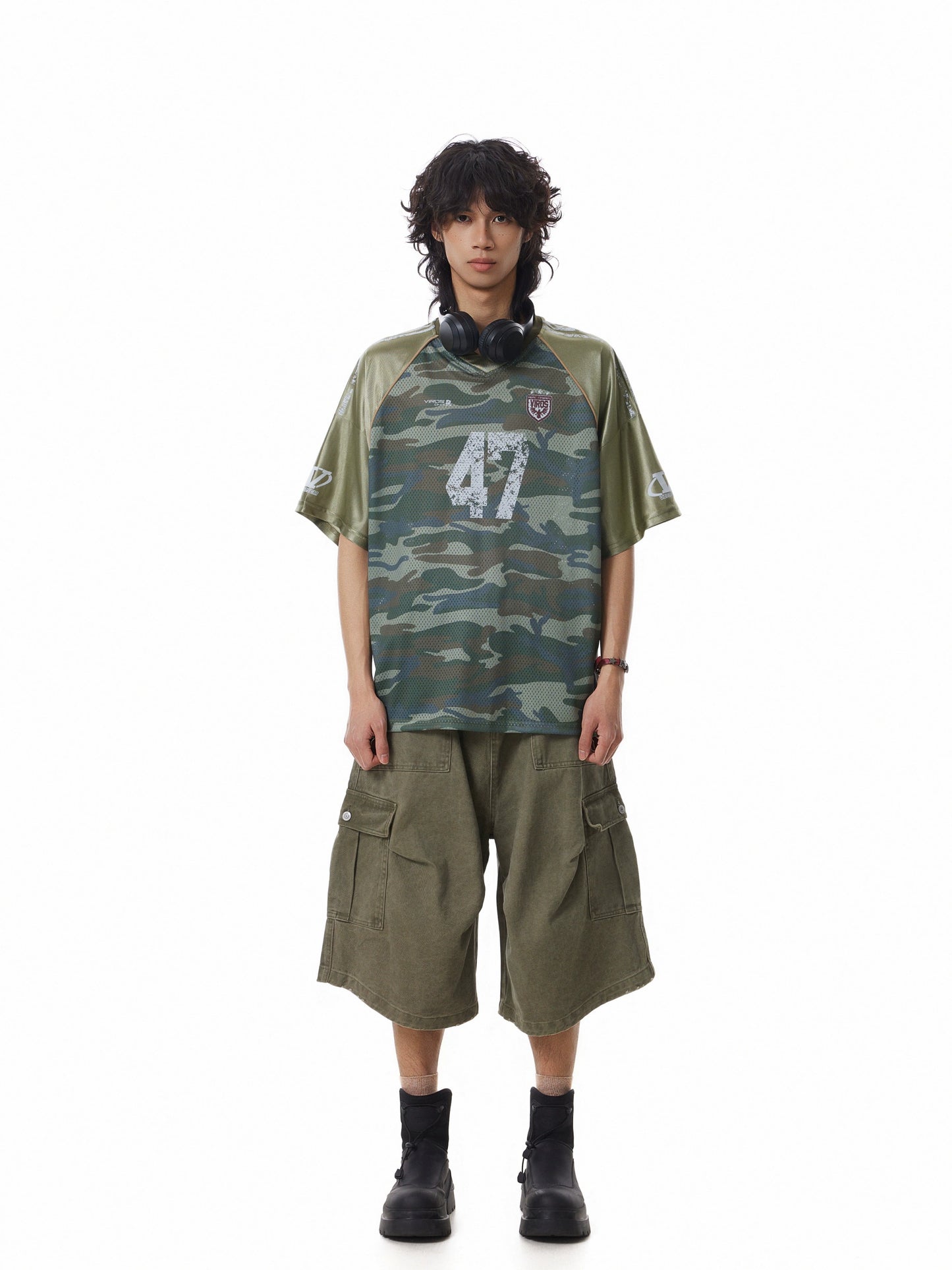 MESH CAMPOUFLAGE STITCHED JERSEY