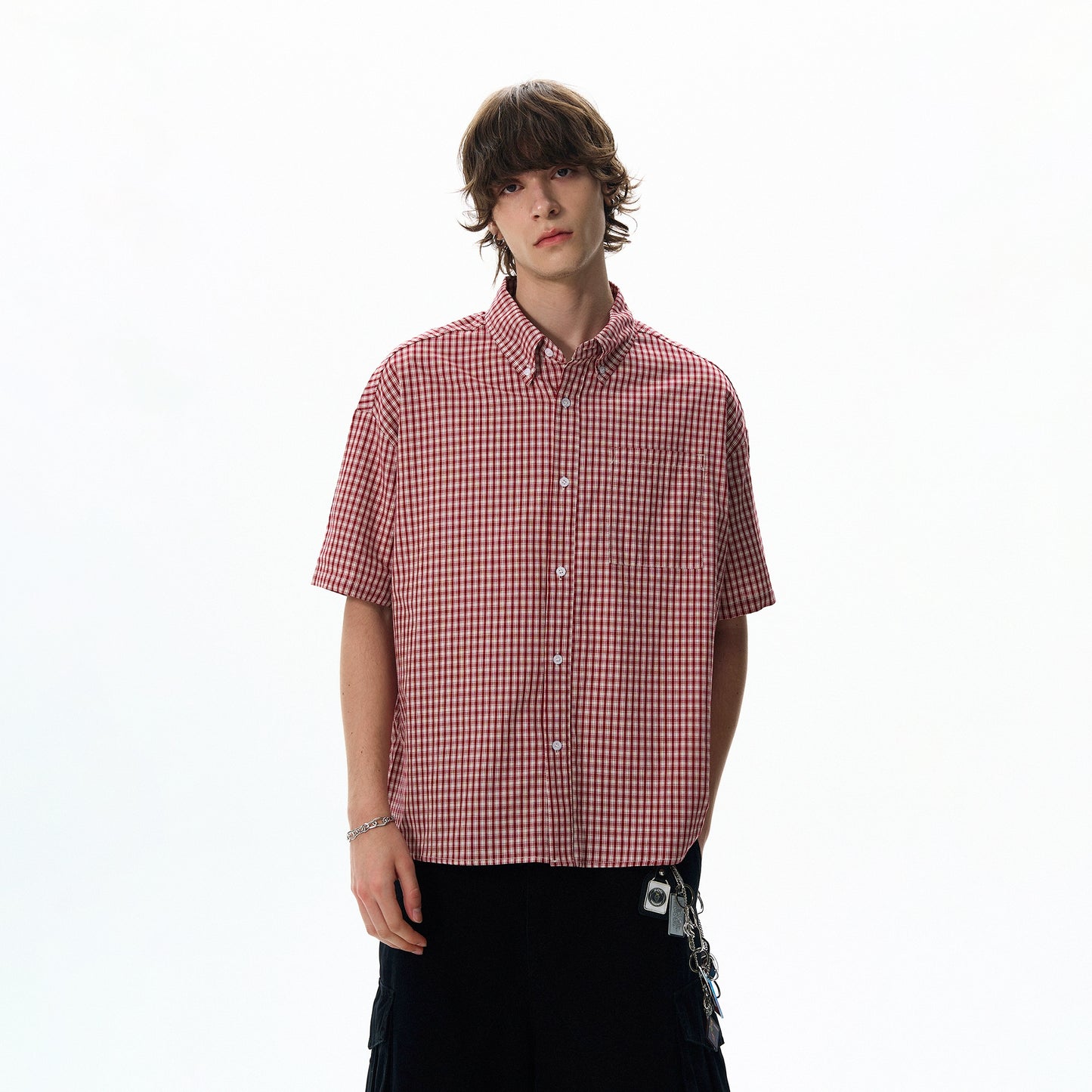 CHECKERED BUTTON-UP SHIRT