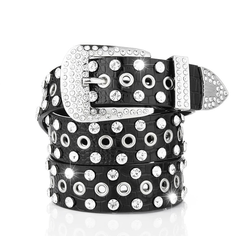 RHINESTONES PIN BUCKLE BELT