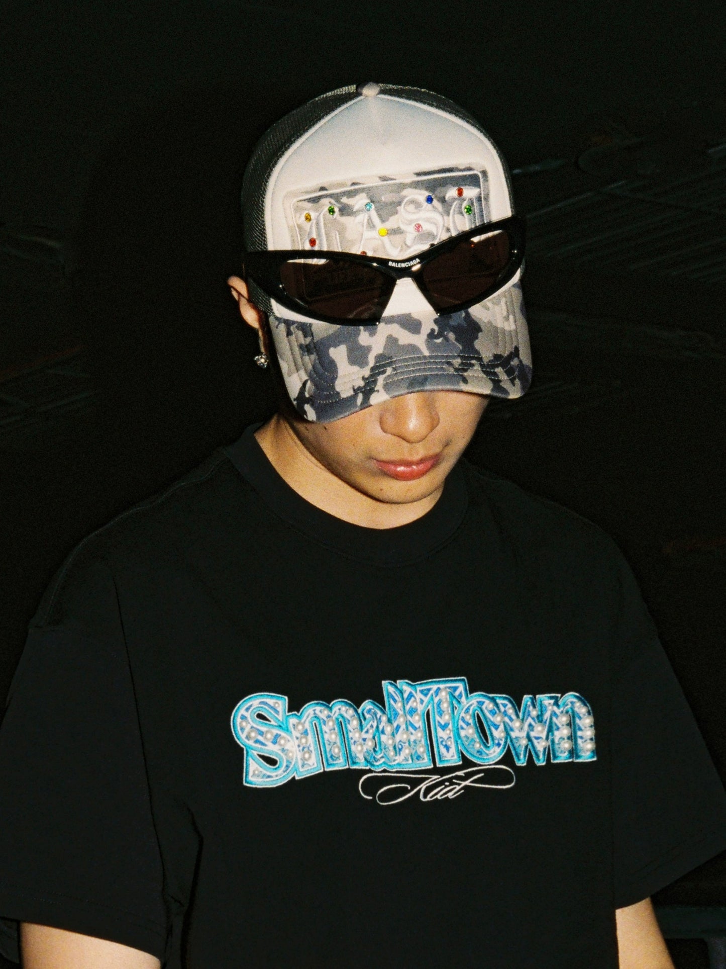 RHINESTONE PATCH MESH CAP