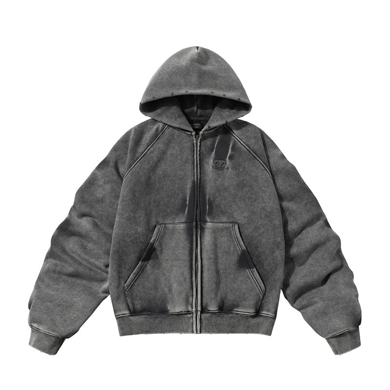 HEAVY WASHED ZIP HOODIE