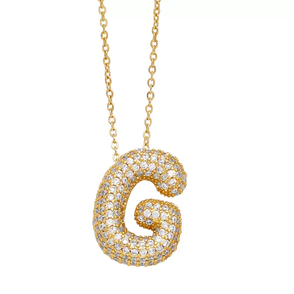 ICY CRYSTAL INITIAL NECKLACE (GOLD)