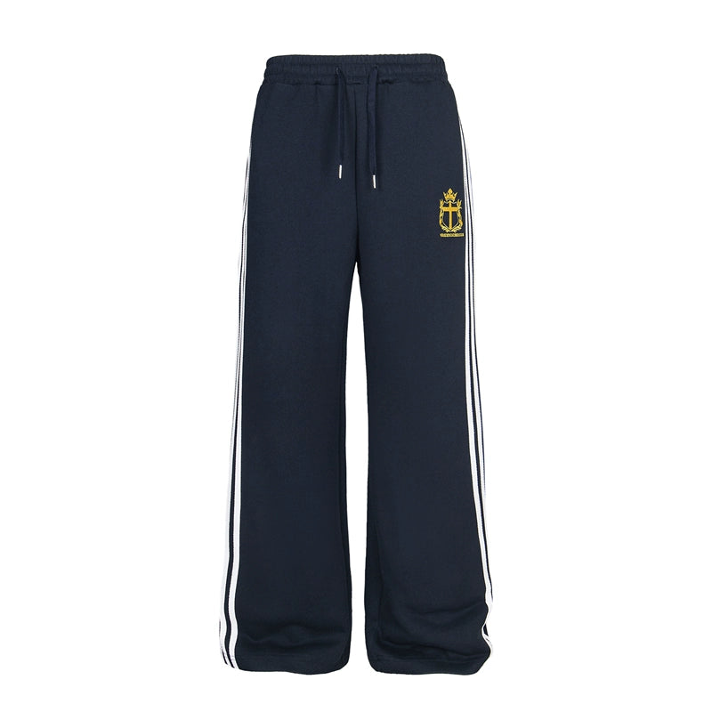 EMBROIDERY STRIPE ZIPPED HOODIE & SWEAT PANTS
