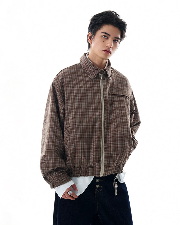 REVERSIBLE CLASSIC PLAID COLLAR JACKET