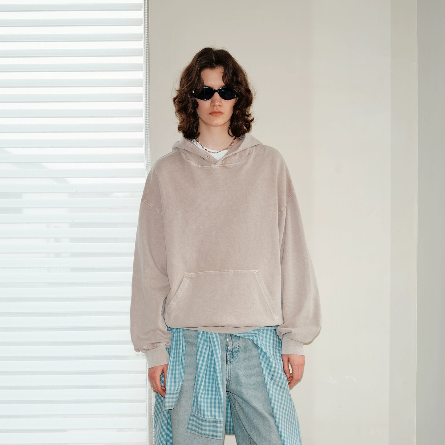 WASHED HOODED BOTTON SWEATSHIRT