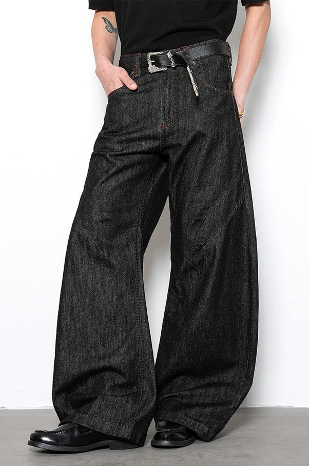 LOOSE FIT RAW EDGE BAGGY JEANS