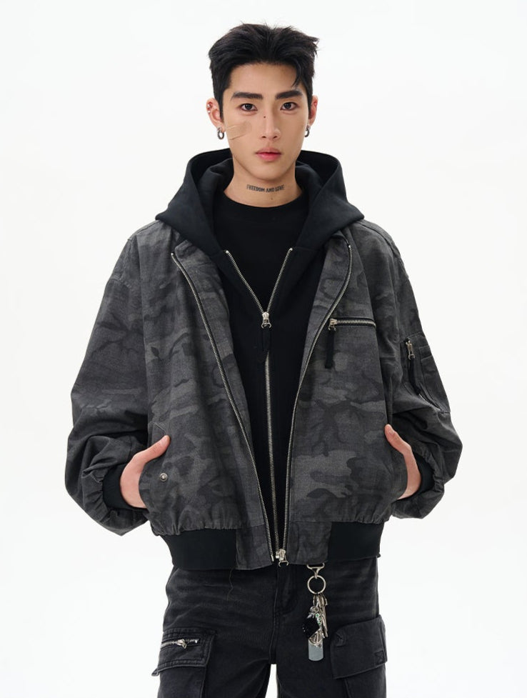 LAYERED HOODIE CAMO MA-1