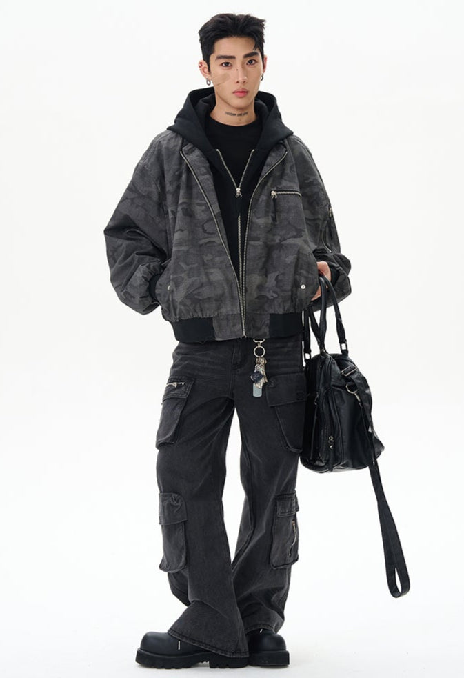 LAYERED HOODIE CAMO MA-1