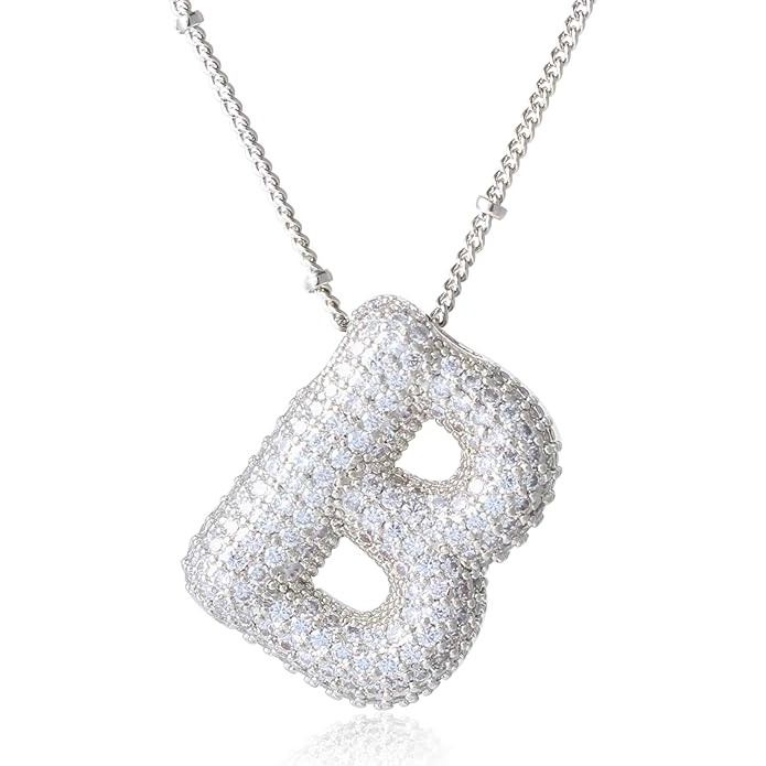 ICY CRYSTAL INITIAL NECKLACE (SILVER)