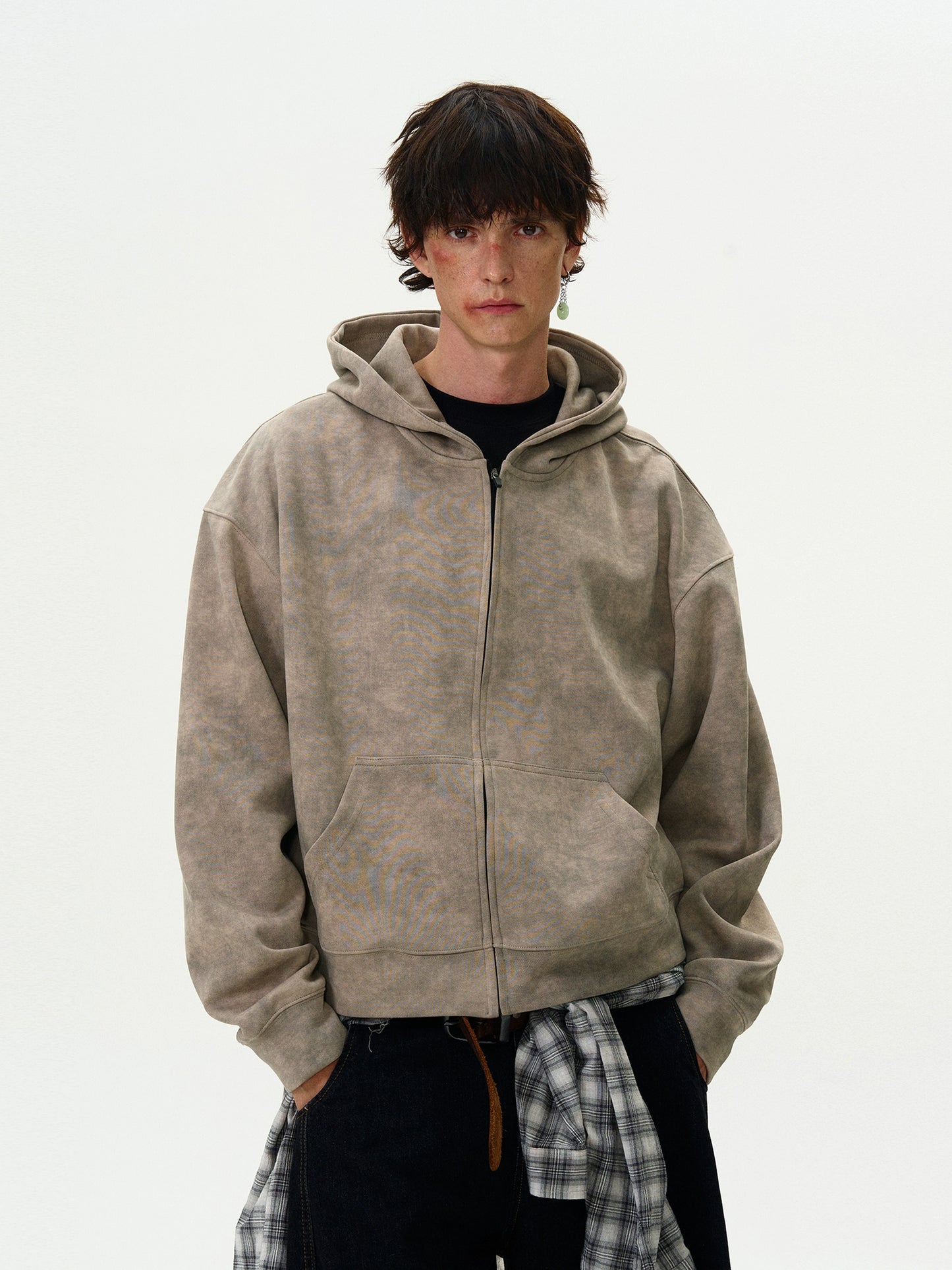 WASHED TIEDYE ZIPPED HOODIE