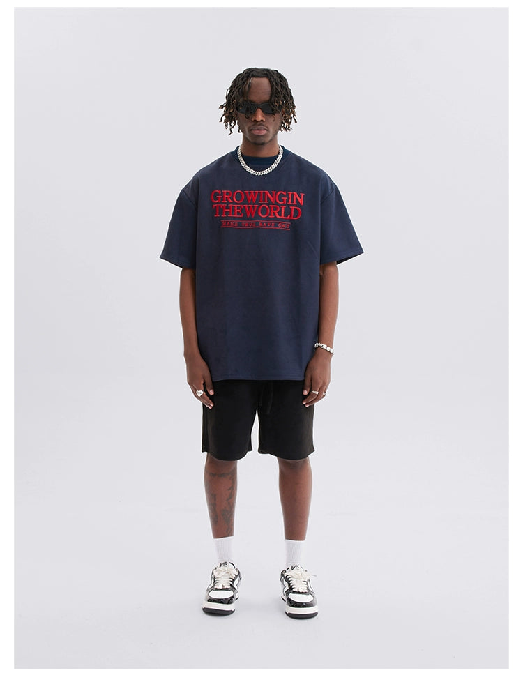 EMBROIDERY SUEDE T-SHIRTS