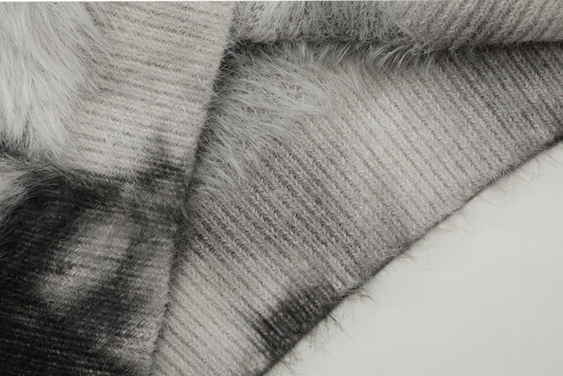 TIEDYE MOHAIR LIKE CREW NECK KNIT