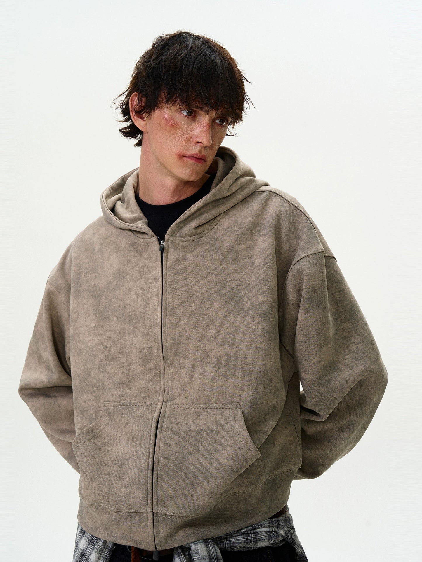 WASHED TIEDYE ZIPPED HOODIE