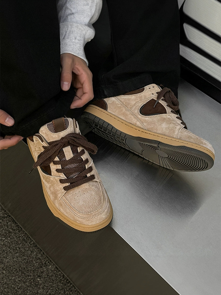 SUEDE PANEL VINTAGE CHUNKY SNEAKERS