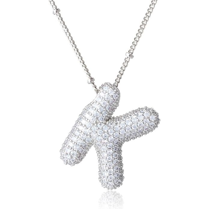 ICY CRYSTAL INITIAL NECKLACE (SILVER)