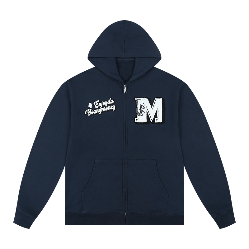 MEDM EMBROIDERY ZIPPED HOODIE