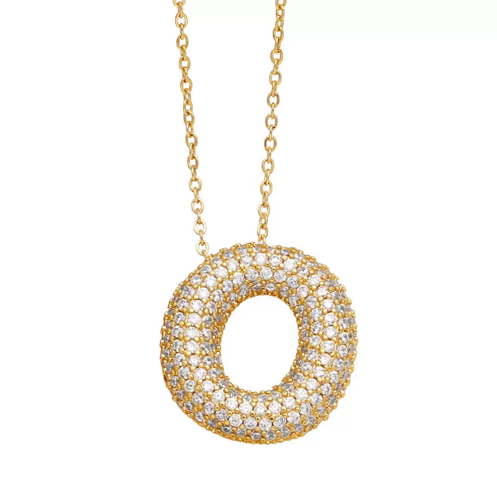 ICY CRYSTAL INITIAL NECKLACE (GOLD)