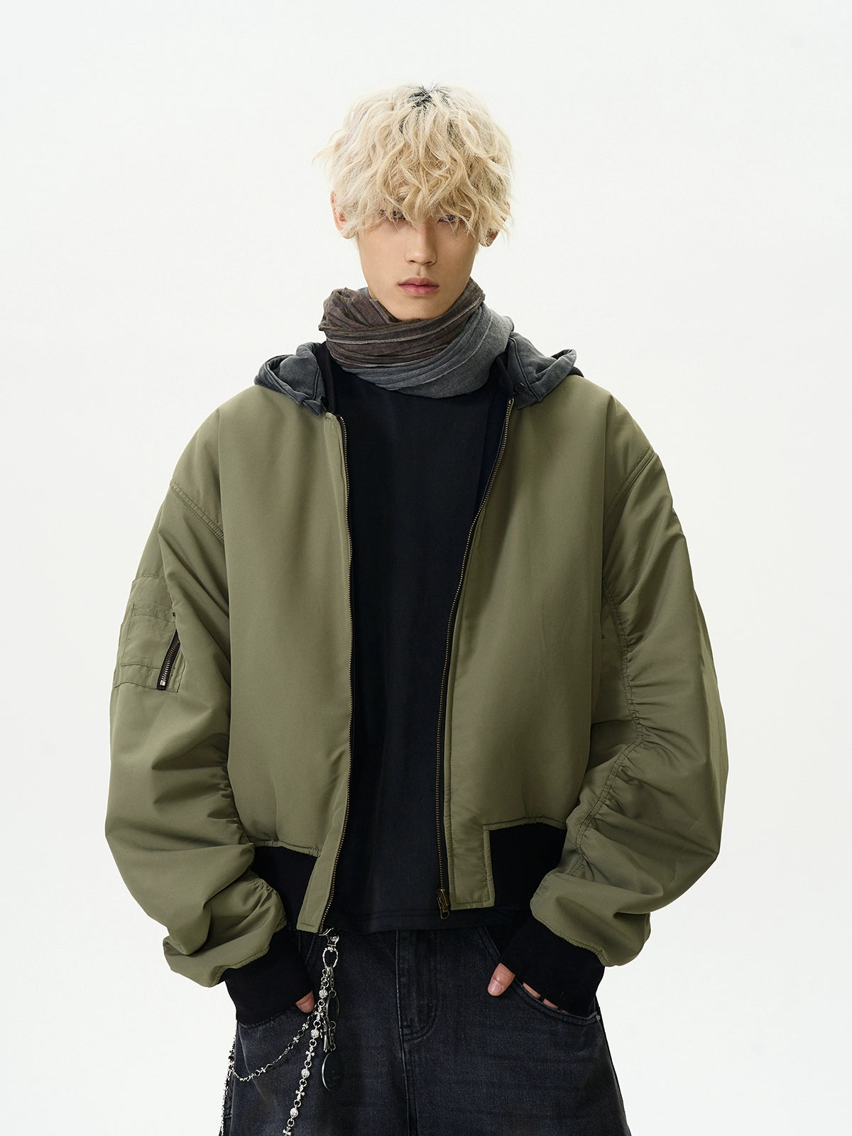 REVERSIBLE PU LEATHER HOODED JACKET